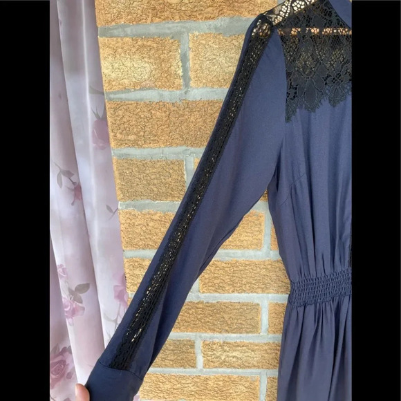 Sea New York Silk Crepe Lace Trim Mini Dress 2 - Picture 5 of 14